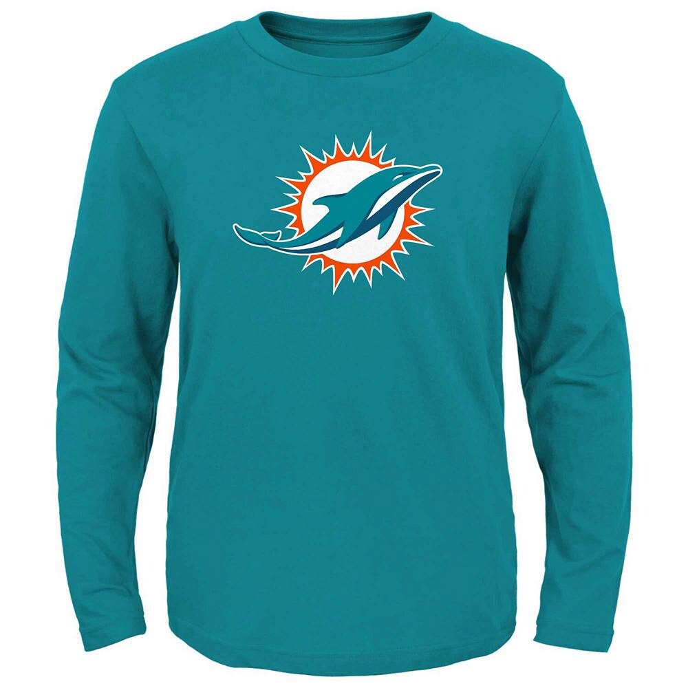 Футболка с длинным рукавом и логотипом Youth Aqua Miami Dolphins Primary Outerstuff, цвет Dol Turq A