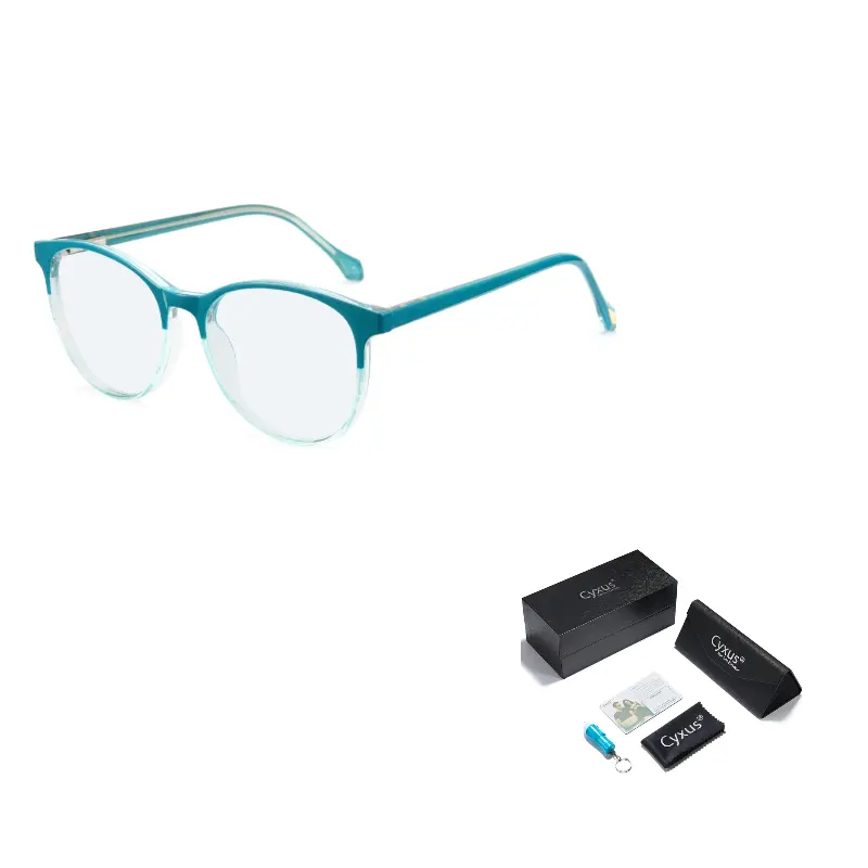 

CYXUS Овальные очки для компьютера унисекс, Blue Frame with Blue Lens C05