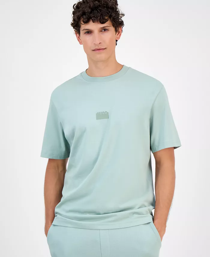 

Мужская хлопковая футболка с логотипом Hugo Boss, зеленый