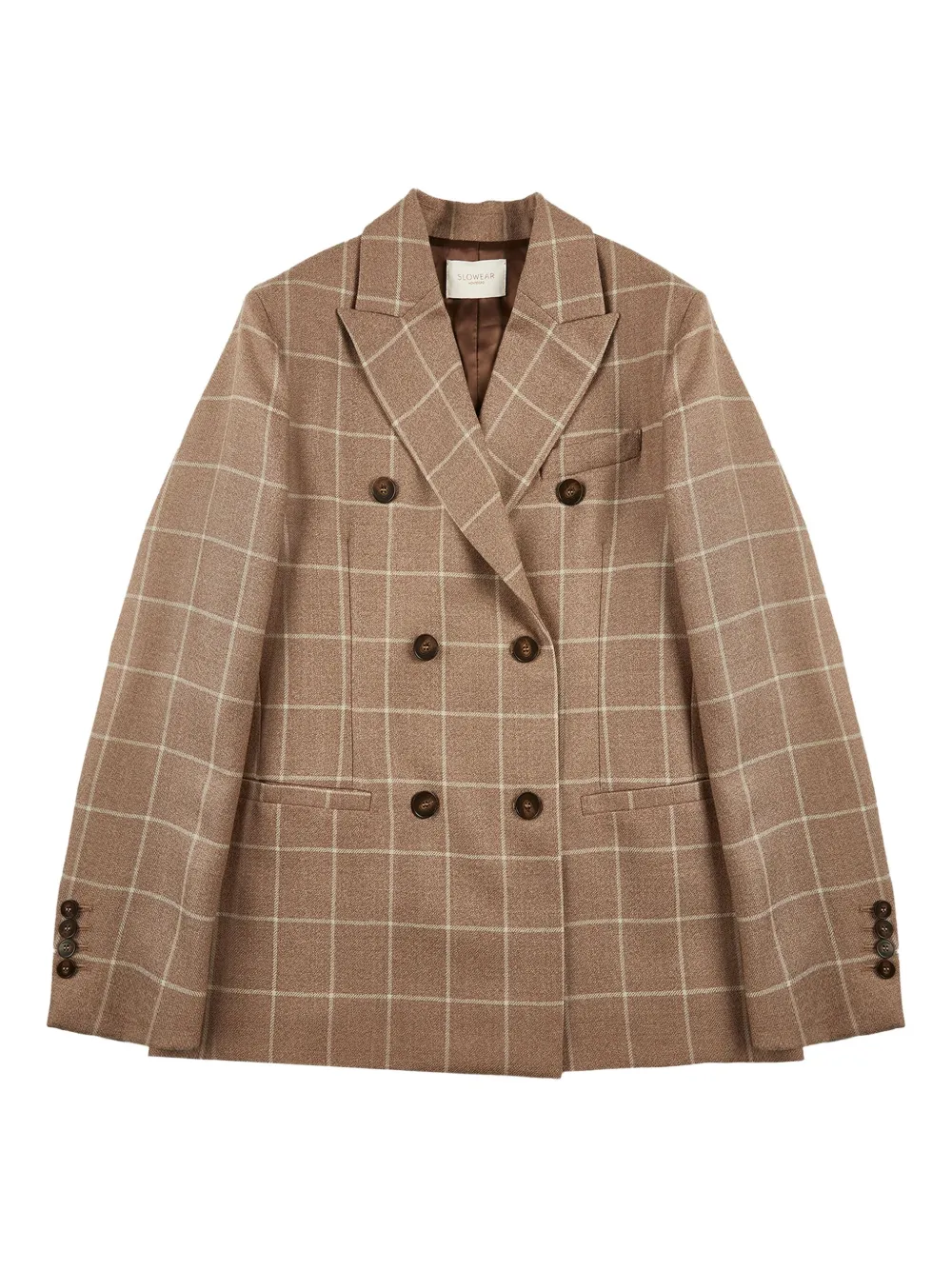 

Двубортный блейзер в клетку Montedoro, коричневый