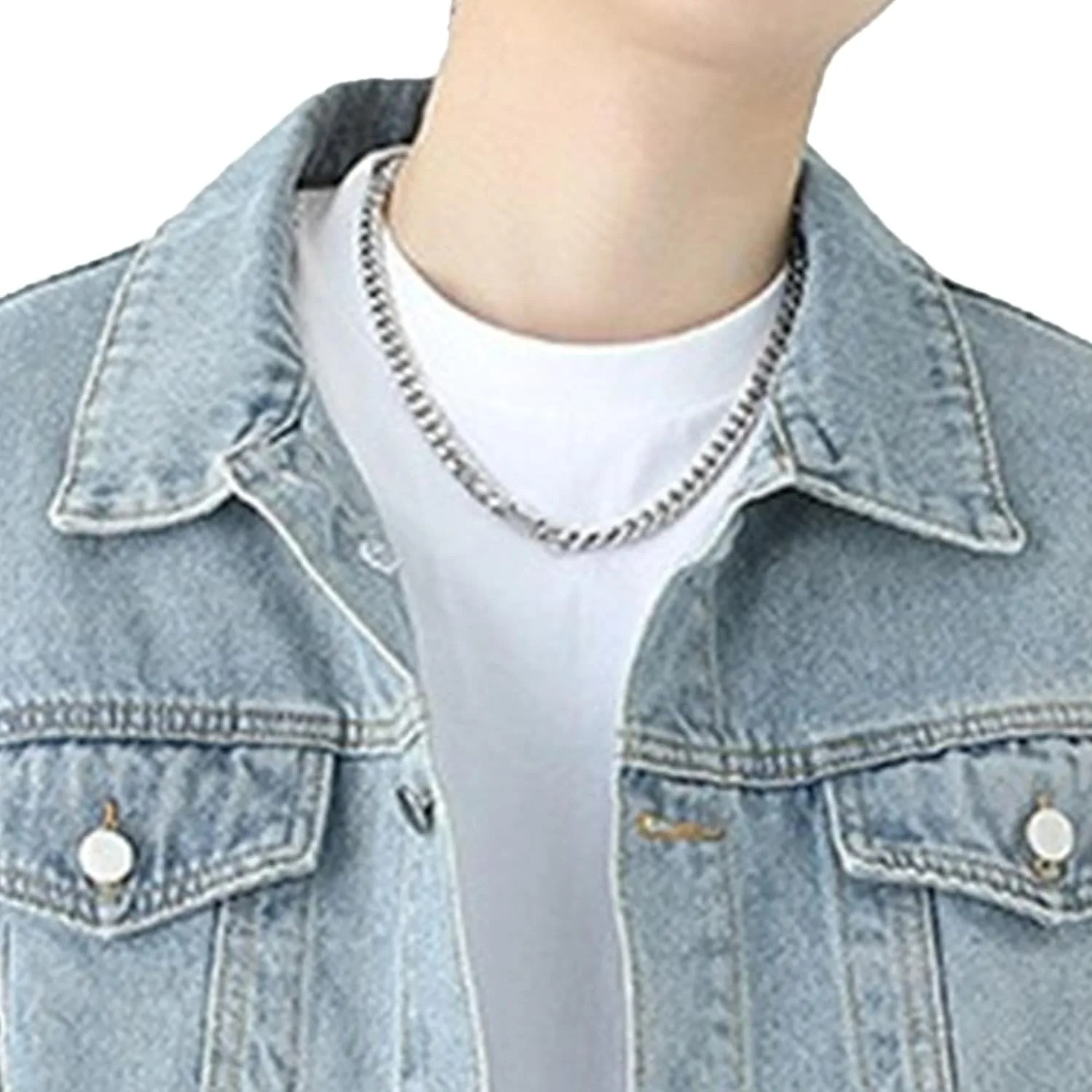 Мужская джинсовая куртка Slim Fit Trucker Generic, синий — фото 4