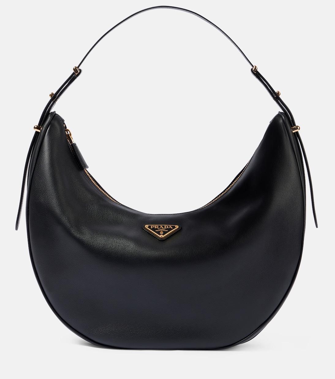 

Arque Большая кожаная сумка через плечо Prada, черный