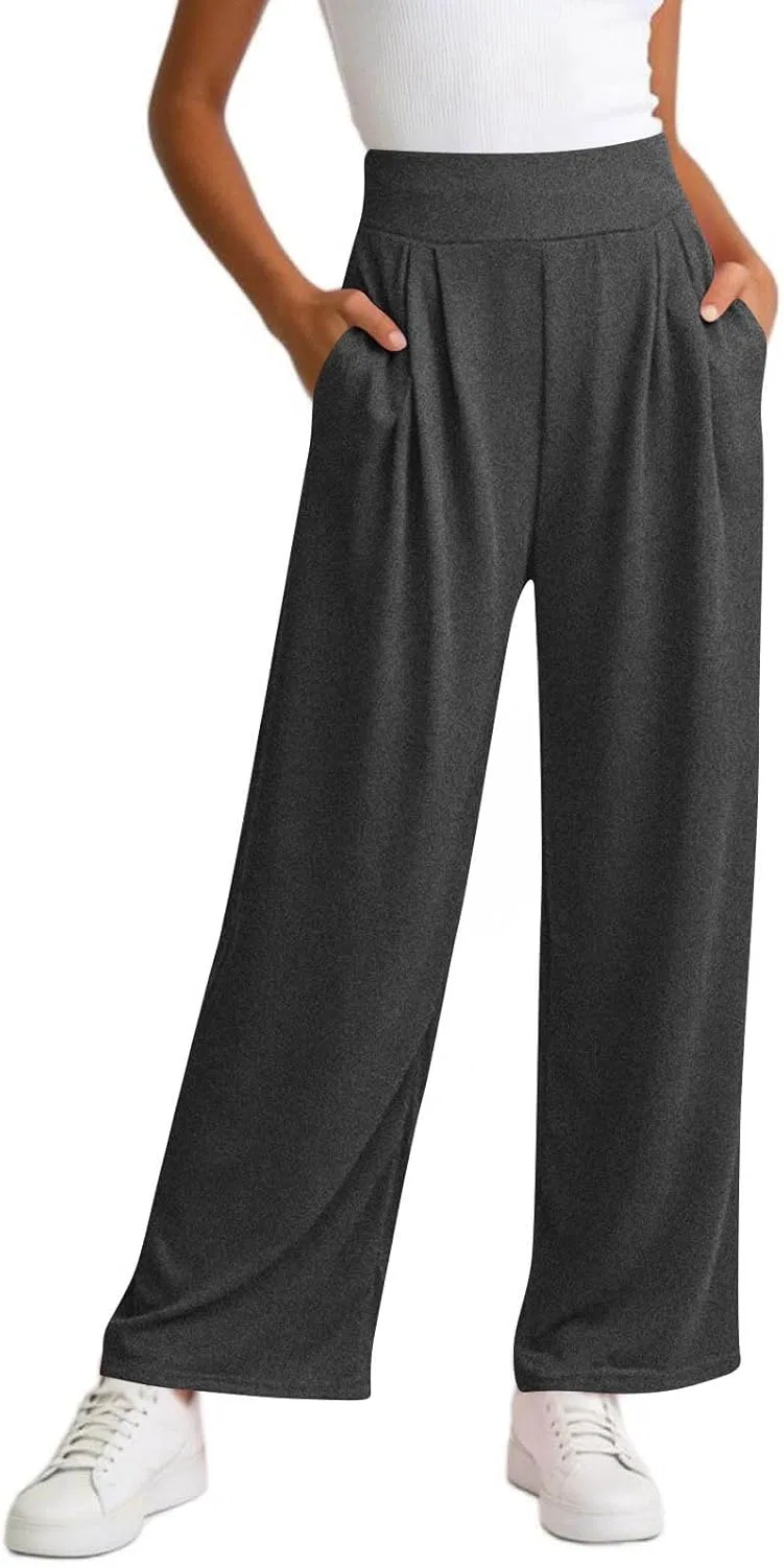 Штаны женские с высокой талией, свободные, Dark Gray — фото 2