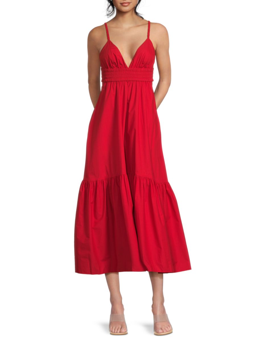 

Платье-миди из хлопка Rhodes A.L.C., цвет Rouge