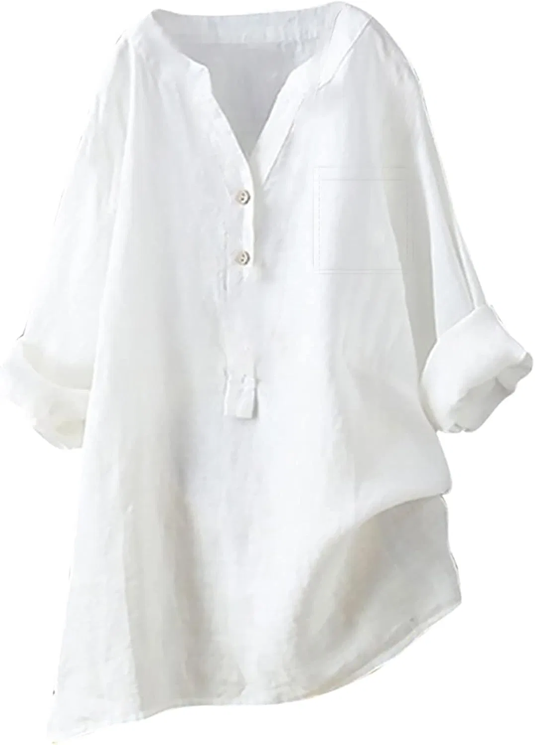 Блуза свободного кроя, Gauze Shirt, белый
