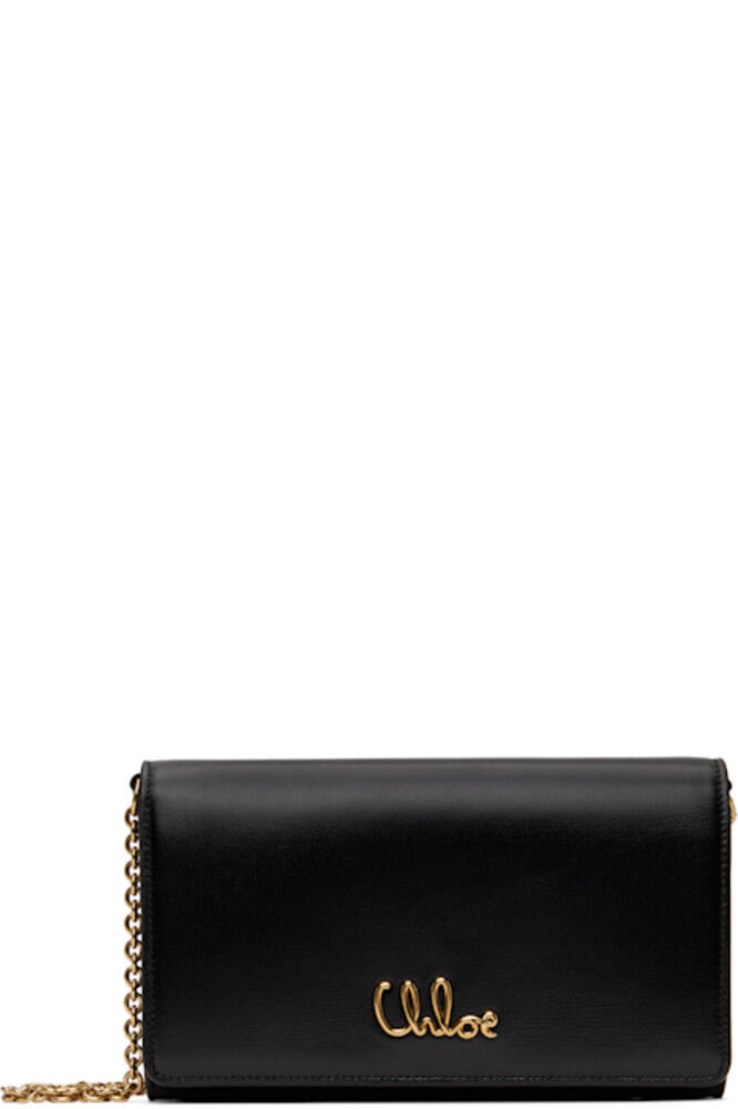 

Черная сумка-кошелек Chloé Iconic Flap Wallet On Chain