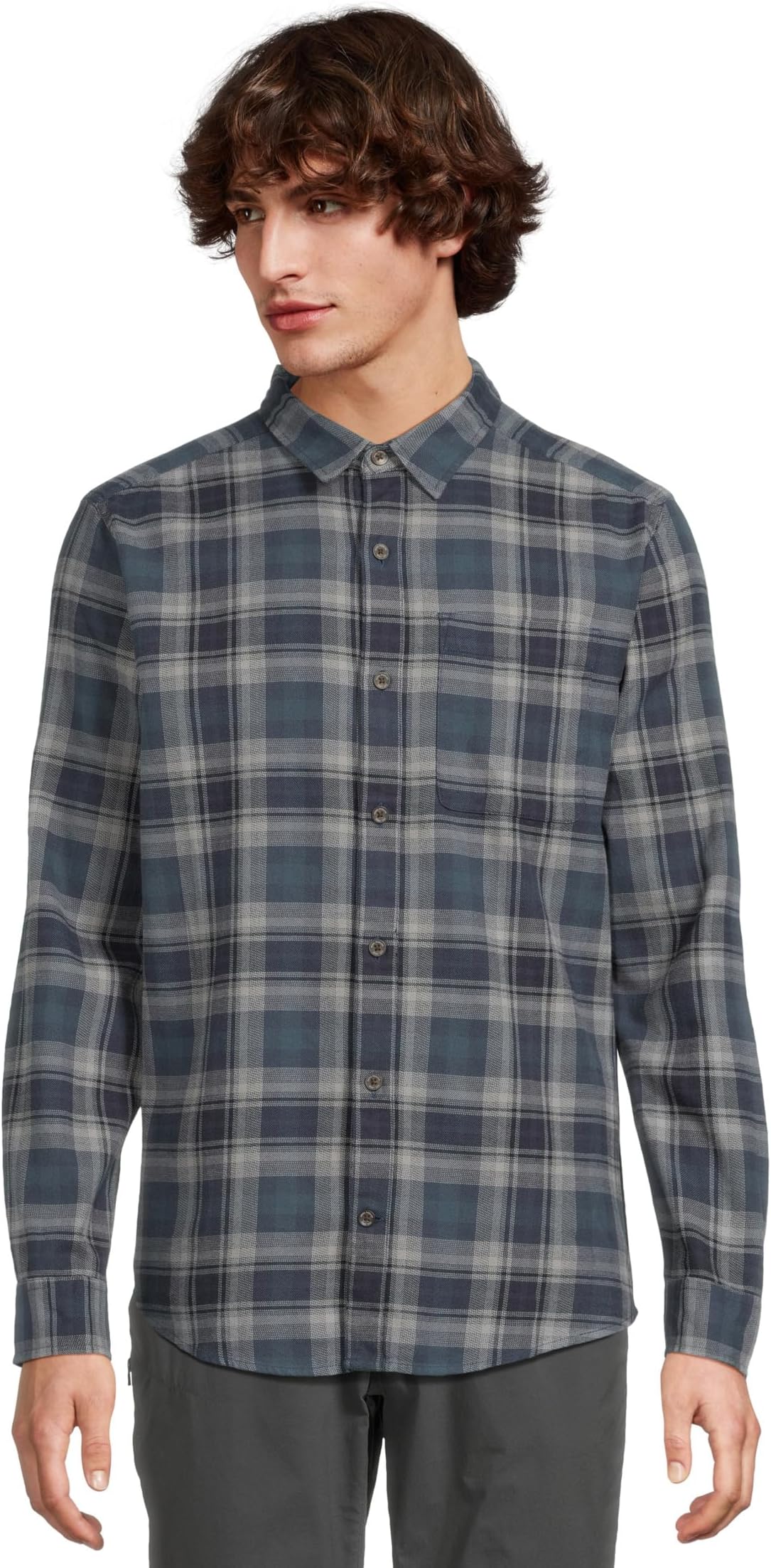 

Мужская фланелевая кофта с длинным рукавом из органического хлопка Royal Robbins, Navy Dipsea Pld