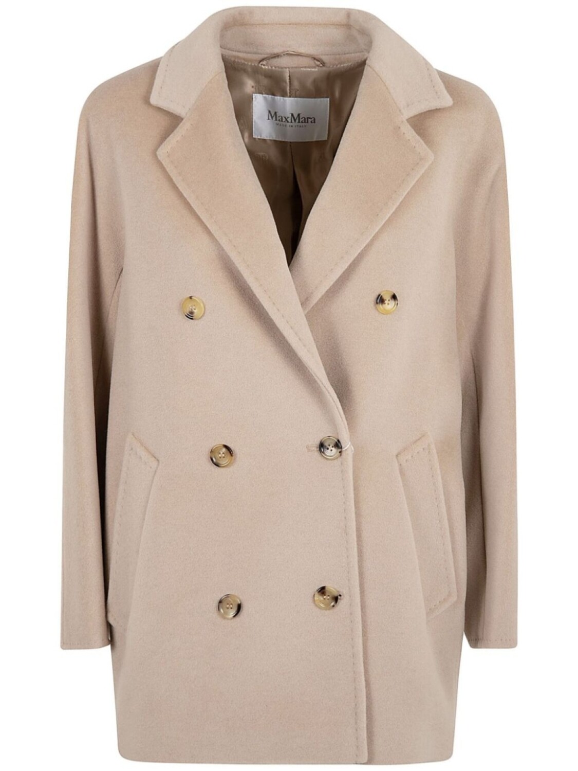 

Двубортное пальто Max Mara, нейтральный цвет