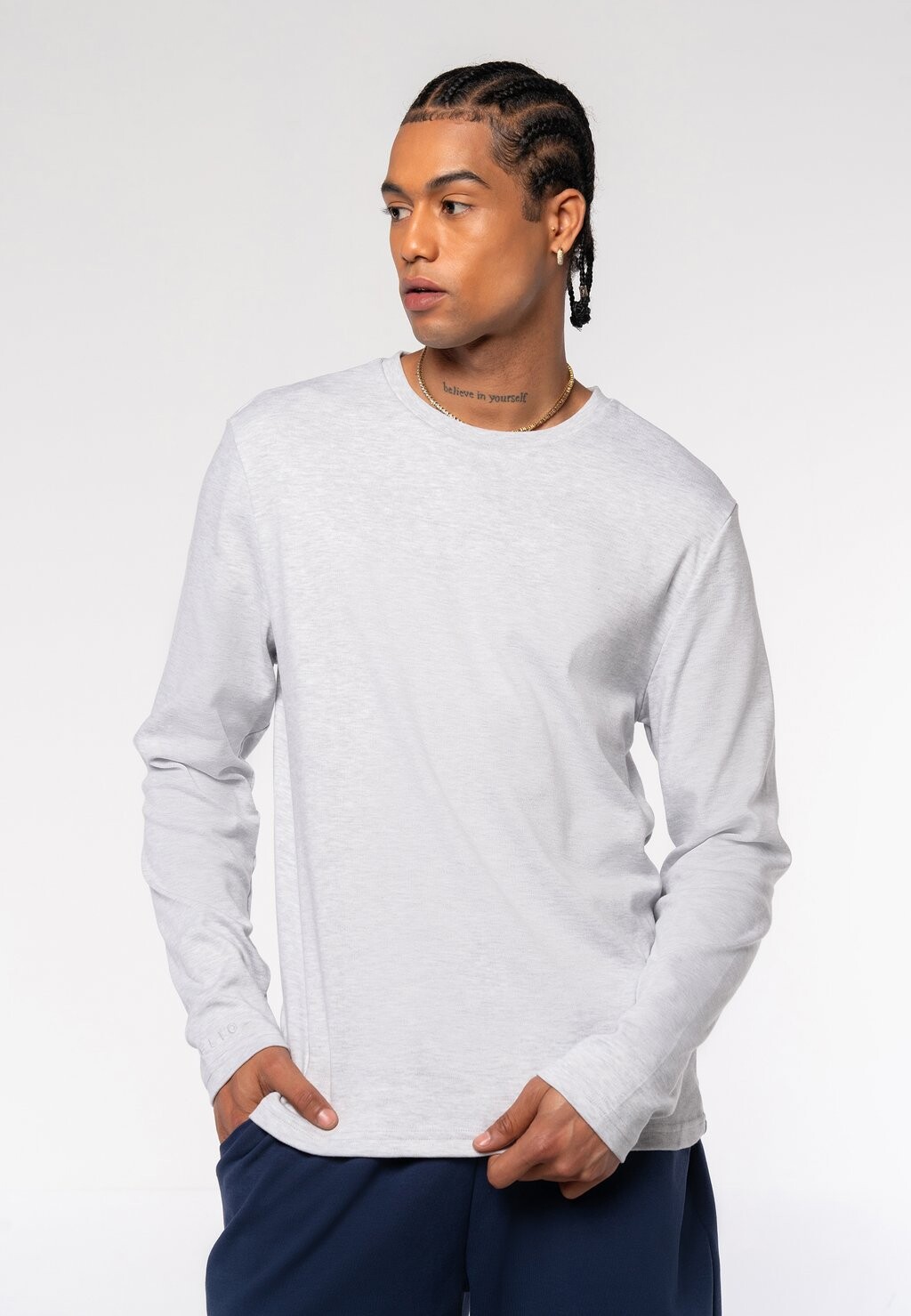 

Топ с длинными рукавами UNISEX EOSELIO, светло-серый