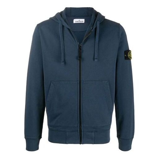 

Куртка garment dyed zip hoody jacket 'dark blue' Stone Island, синий