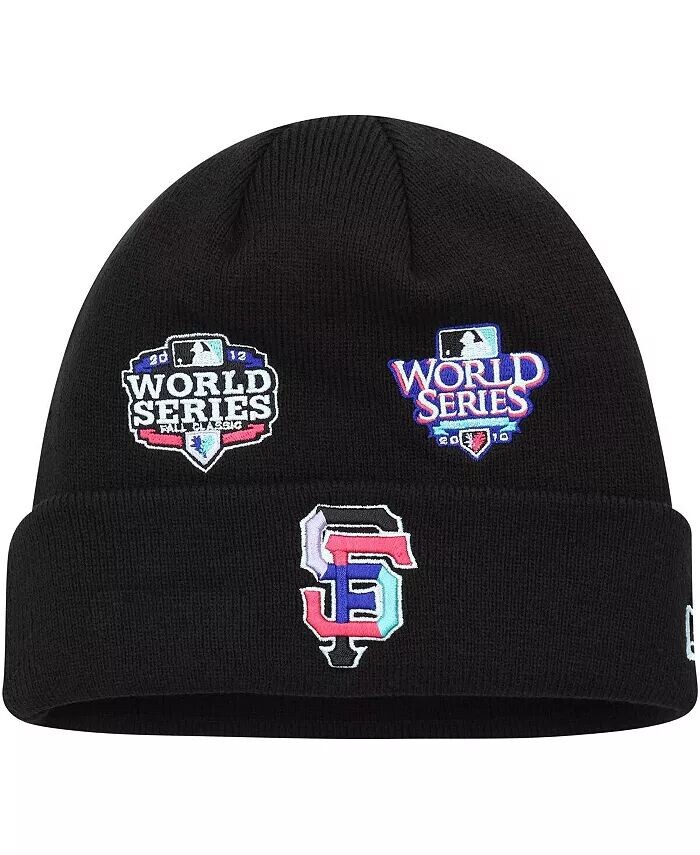 

Мужская черная вязаная шапка San Francisco Giants Polar Lights с манжетами New Era