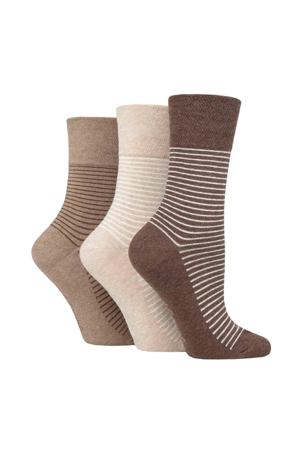 

3 пары носков с рисунком и полосками SOCKSHOP Gentle Grip, коричневый