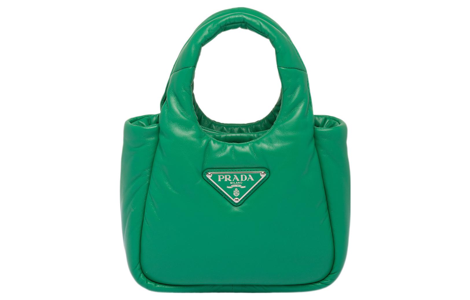 

Миниатюрная кожаная женская сумка зеленая PRADA