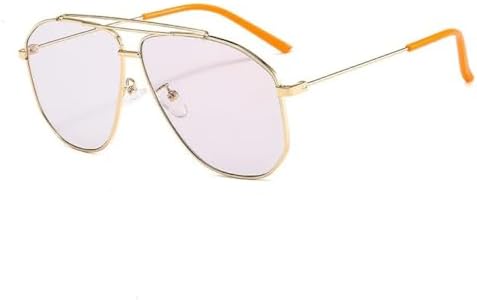 

Квадратные многоугольные солнцезащитные очки из сплава для мужчин, модные солнцезащитные очки для женщин, ретро-очки, розовые, прозрачные, большого размера MTZJH, Gold Light Gray