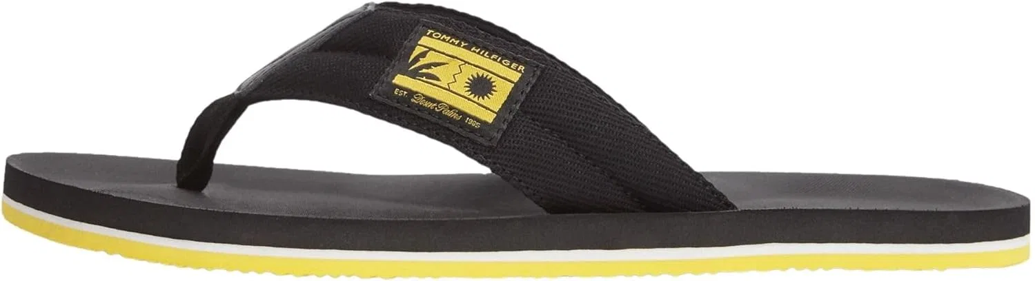 Мужские пляжные сандалии Tommy Hilfiger Comfort Patch Fm0fm05900 с разделителем для пальцев ног, Black