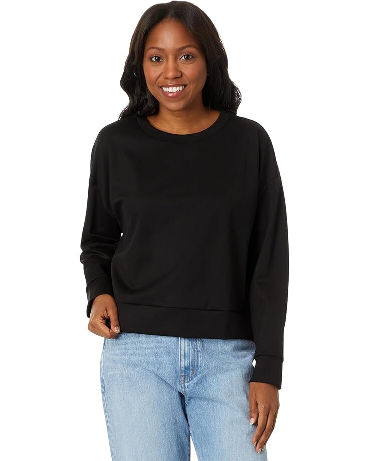 

Топ Eileen Fisher Round Neck Boxy Top, черный