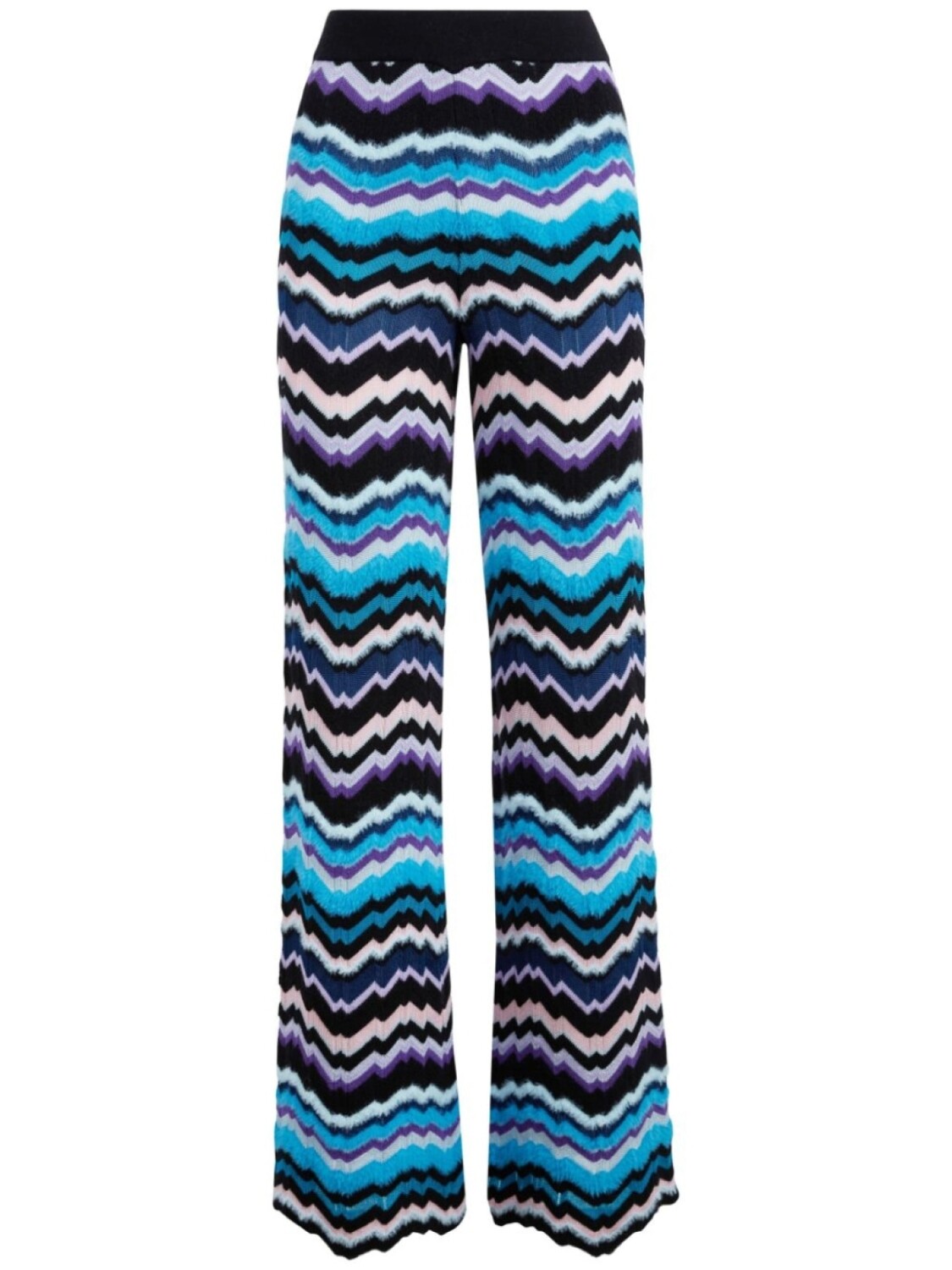 

Missoni брюки с завышенной талией и узором зигзаг, синий