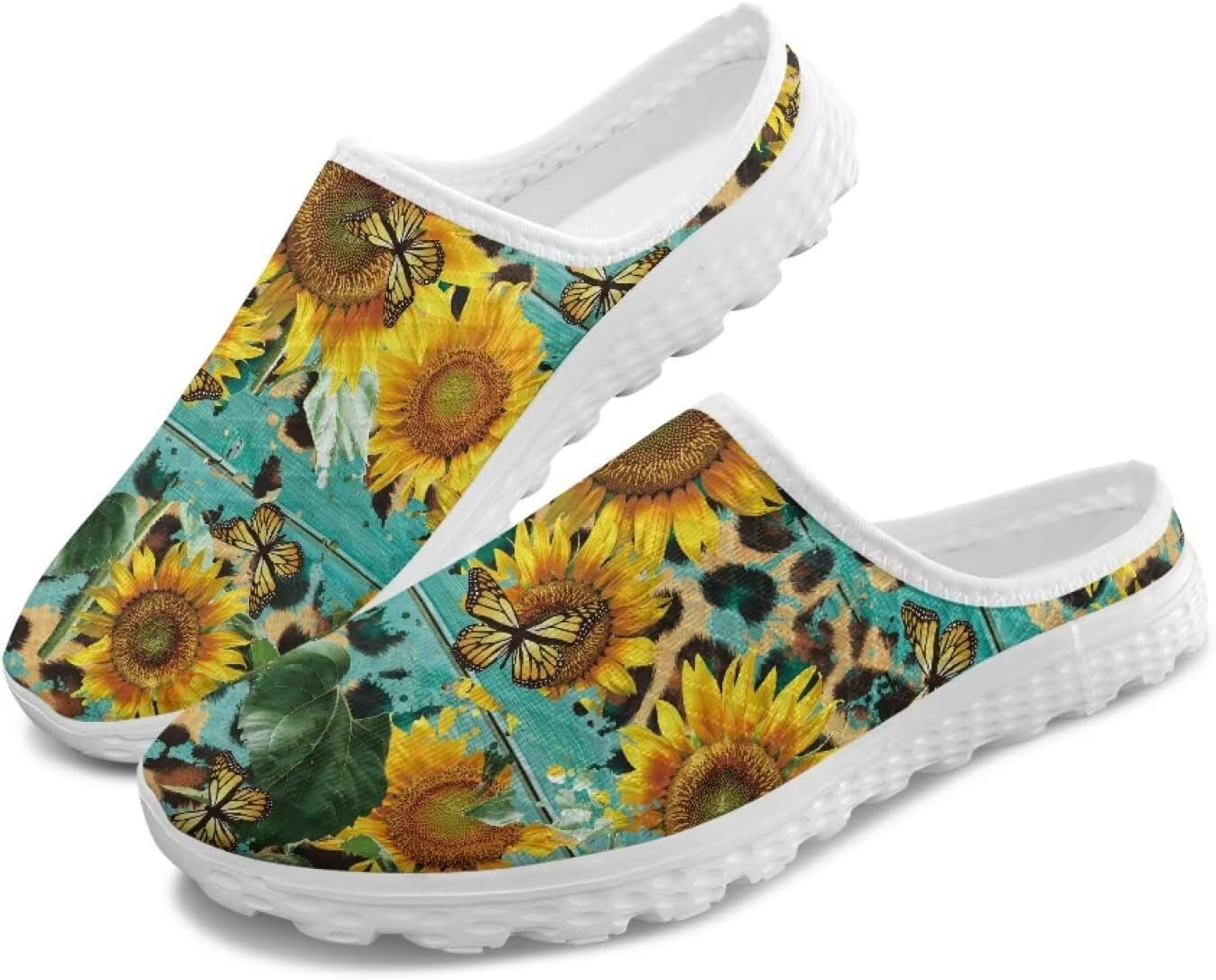 

Женские легкие тапочки с сетчатым верхом и закрытым носком, удобные для ленивого ношения, модные кроссовки для прогулок Tomeusey, Sunflower