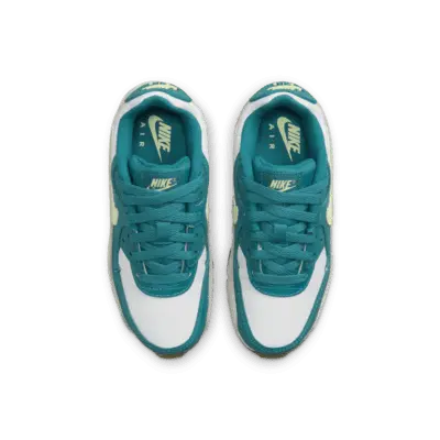 Кроссовки Nike Air Max 90 LTR PS, бирюзовый/белый/бежевый — фото 4