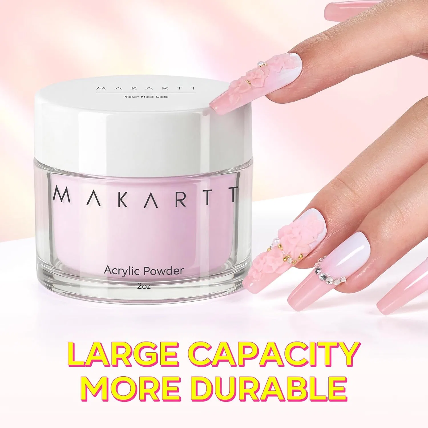 Акриловая пудра Makartt для наращивания ногтей, 56 г Makartt, Lightpink — фото 2