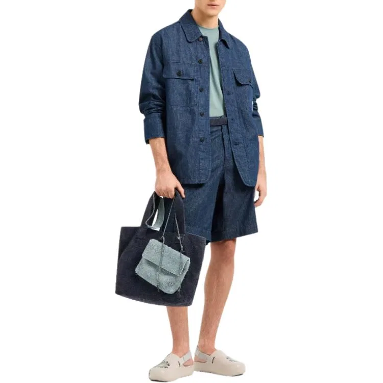 Шорты бермуды Asv Chambray Denim из коллекции Peace Capsule EMPORIO ARMANI, Dark Blue — фото 2