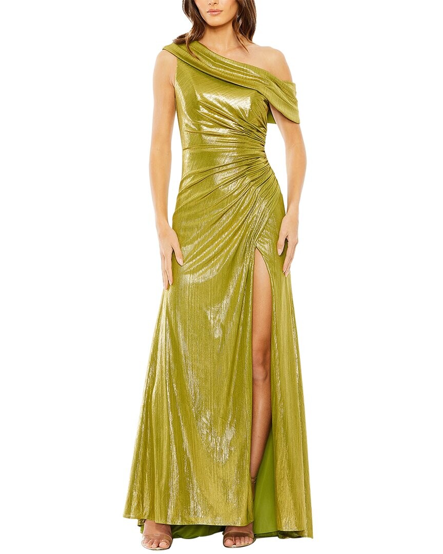 

Mac Duggal Металлическое платье с открытыми плечами, зеленый