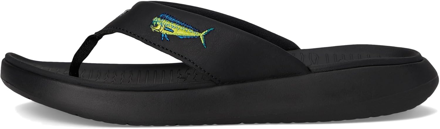 Сандалии Columbia mens Pfg Boatside Fish Flip, Black/Black — фото 4