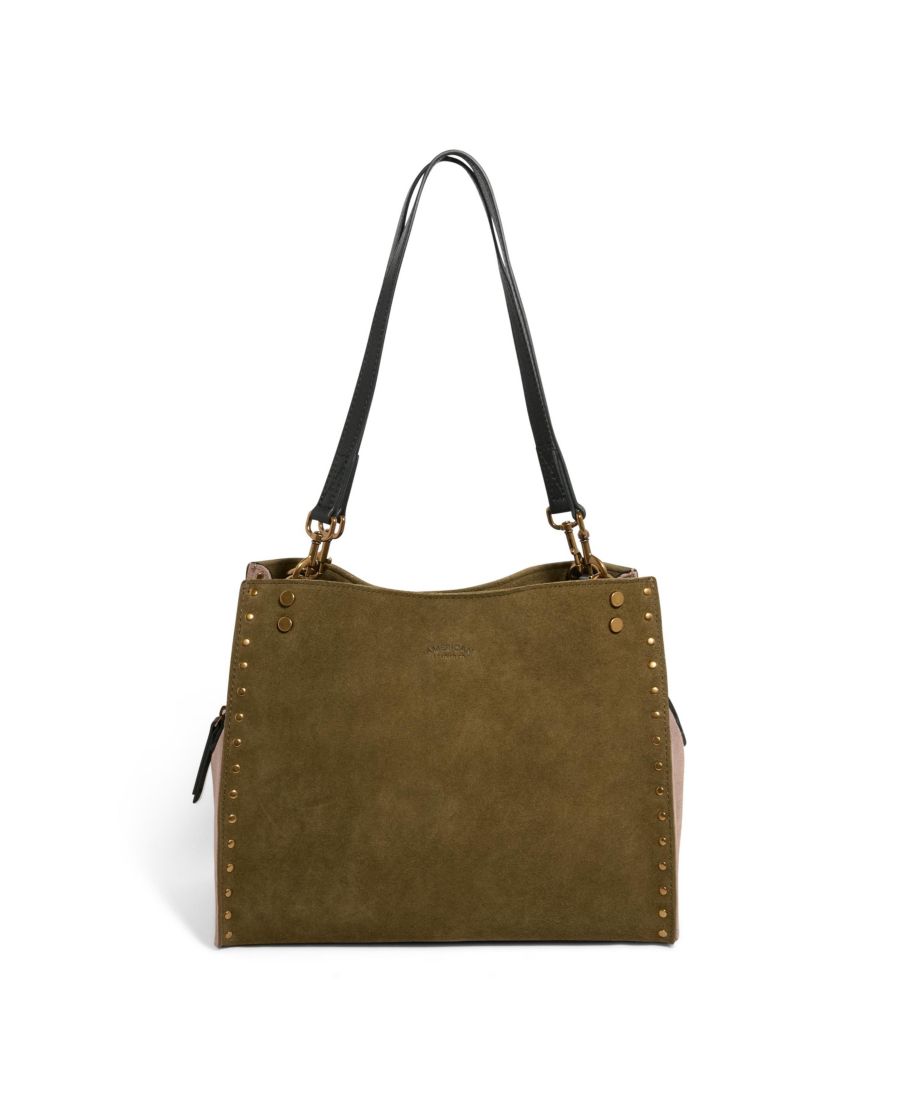 

Сумка-портфель LENOX с заклепками и тройным входом American Leather Co, Kelp Colorblock