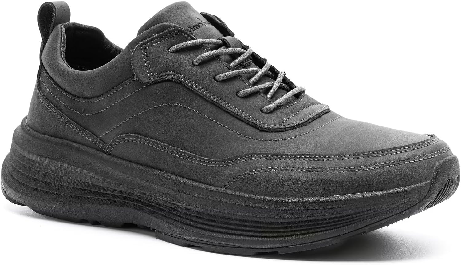 

Мужские ортопедические кожаные туфли OrthoComfoot: удобная поддержка свода стопы, оксфорды при плантарном фасциите, повседневные ортопедические кроссовки с толстой подошвой для снятия боли в стопах и пятках, черный