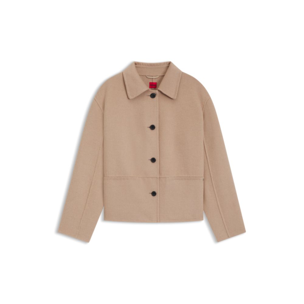 

Пиджак свободного кроя с пуговицами спереди Hugo, светло-коричневый