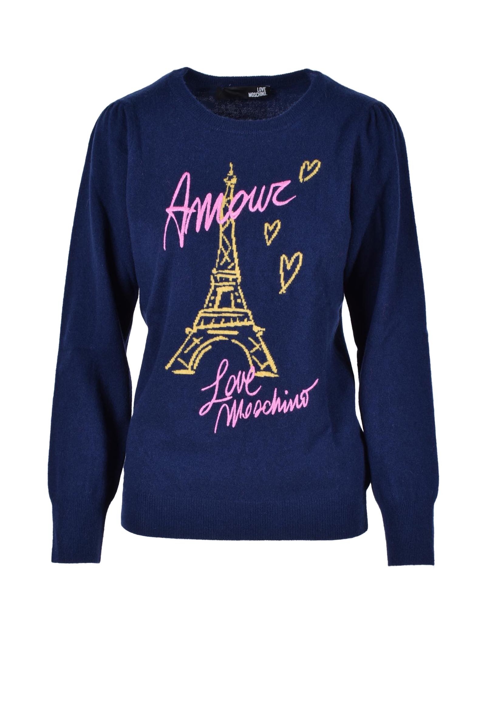 

Джемпер Love Moschino с принтом, синий