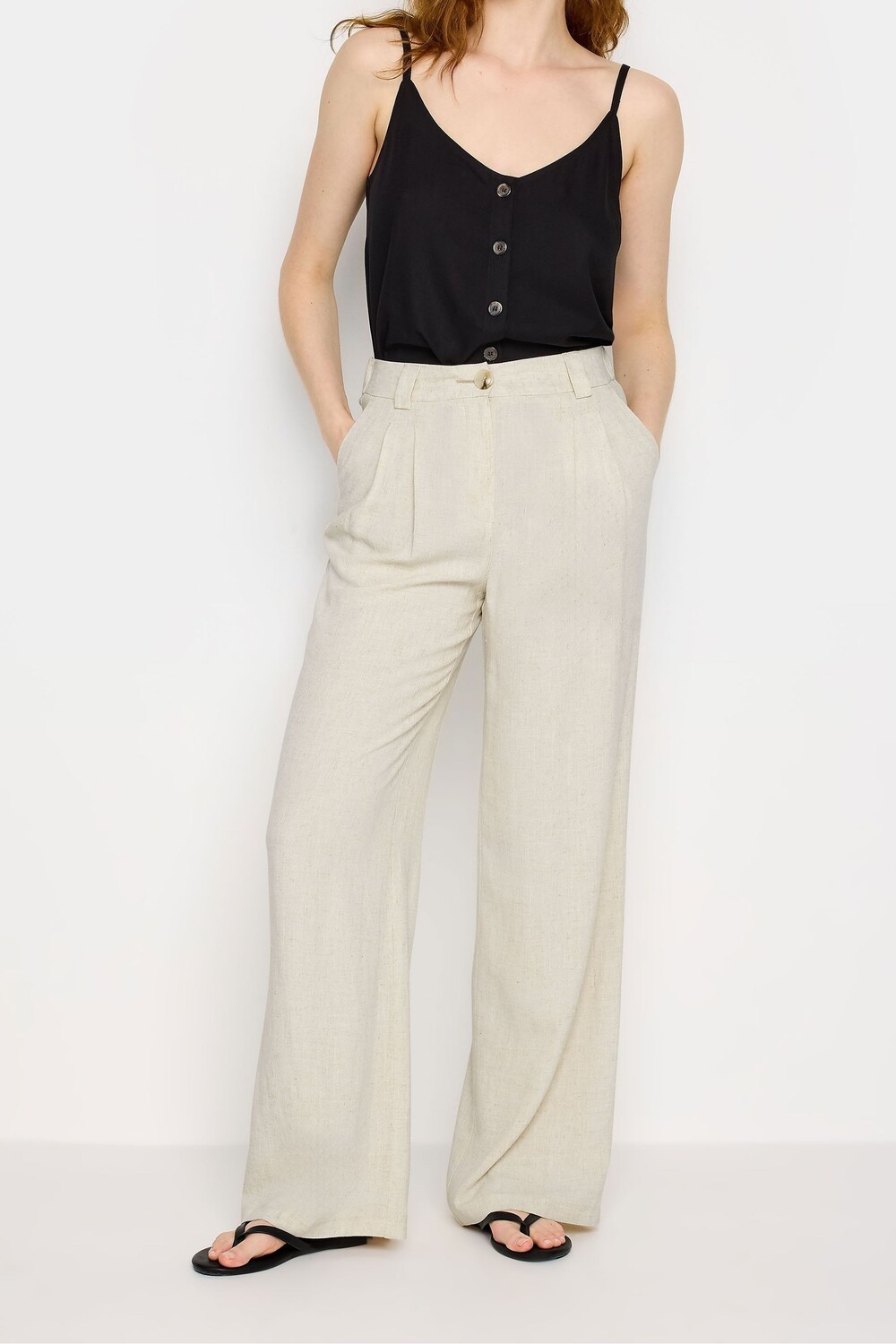 

Высокие льняные широкие брюки Lts Long Tall Sally, бежевый