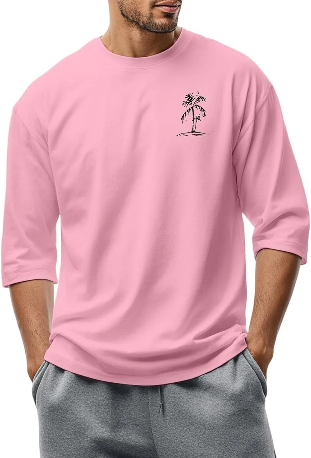 

Футболка мужская Casual с 3/4 рукавом и 2D принтом Kvsozwuty