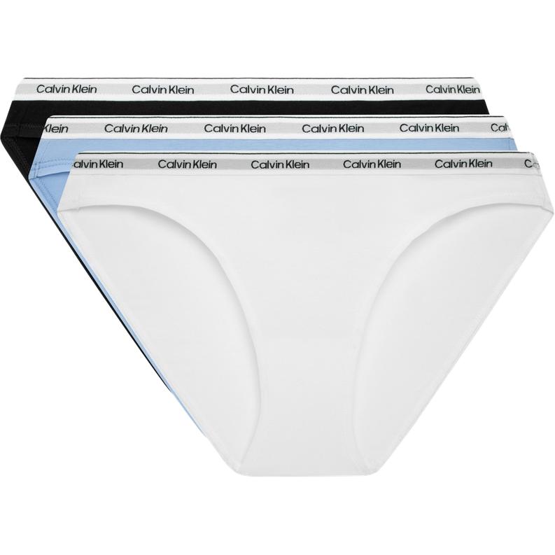 Женские трусики 3 шт Calvin Klein, черный/белый/синий — фото 3