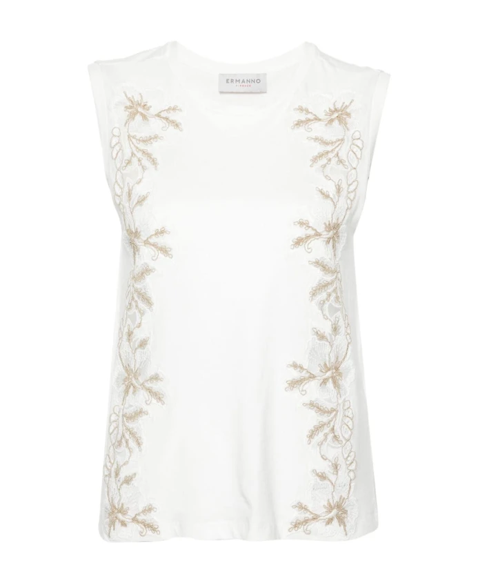 

Топ цвета саббии кремового оттенка Ermanno Scervino, белый