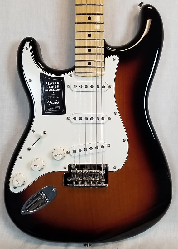 

Электрогитара Fender Player Stratocaster Left-Handed Electric Guitar, Maple Fingerboard, 3-Color Sunburst