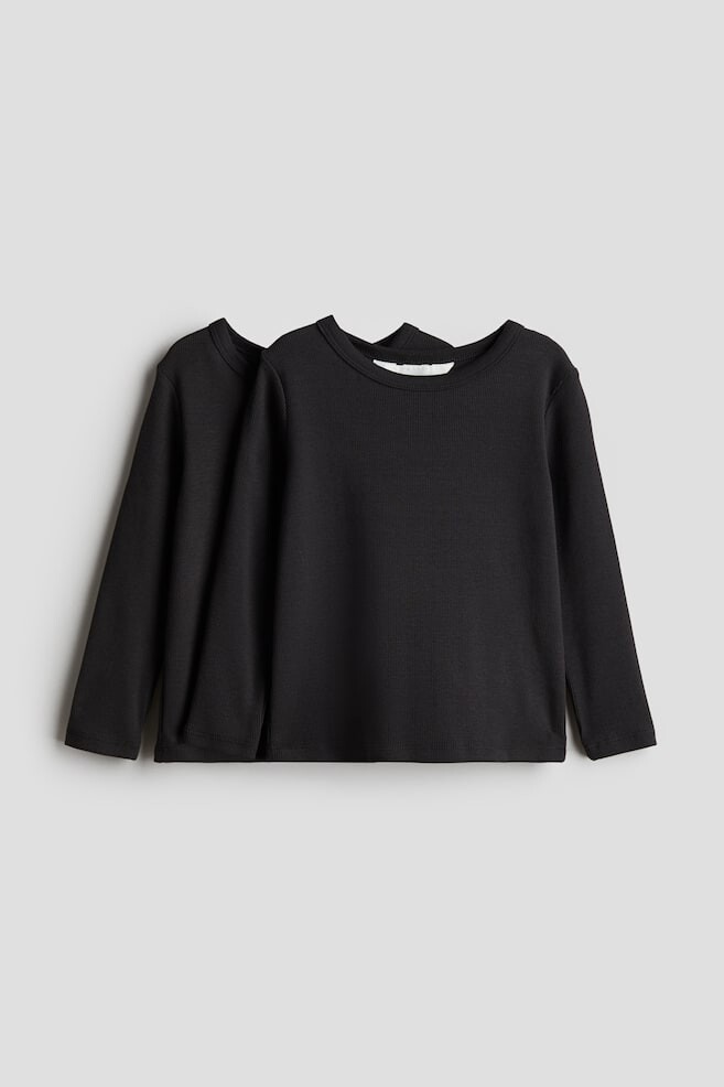 

2 упаковки рубашек из хлопка в рубчик H&M, серый