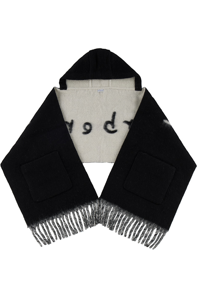

Шарф с капюшоном из смеси шерсти альпаки с логотипом Burberry, черный