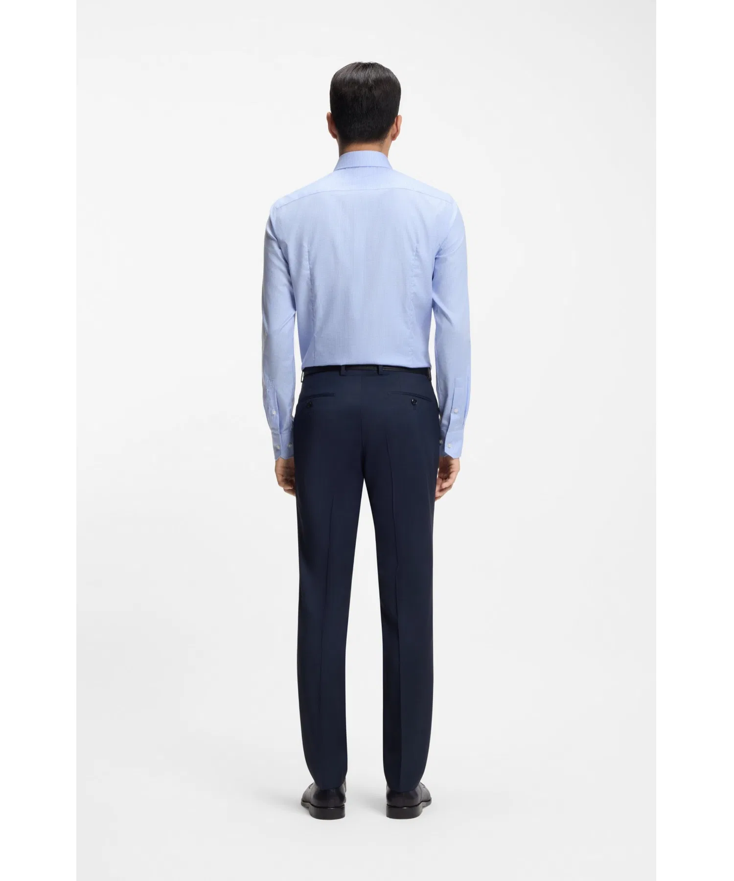 Мужская рубашка BOSS Slim Fit в мелкий узор светло-розовая — фото 4