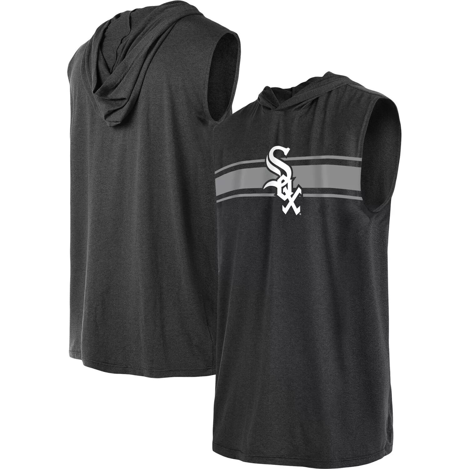 

Мужской черный пуловер с капюшоном Chicago White Sox без рукавов New Era