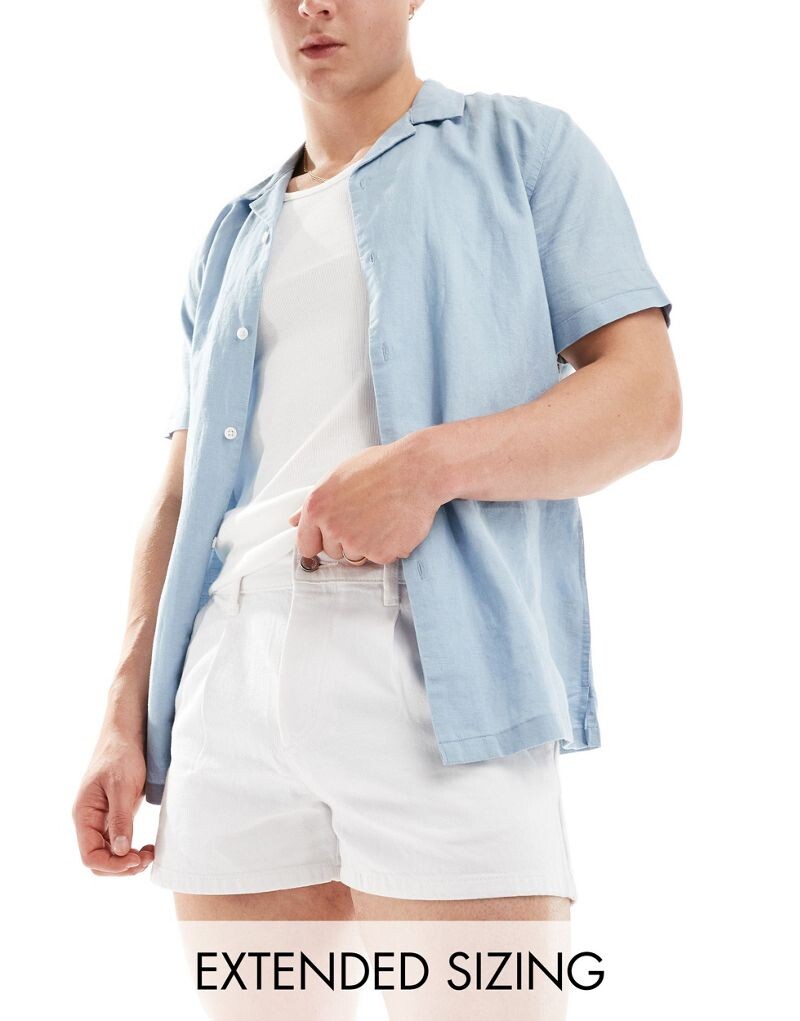 

Белые укороченные джинсовые шорты со складками ASOS DESIGN