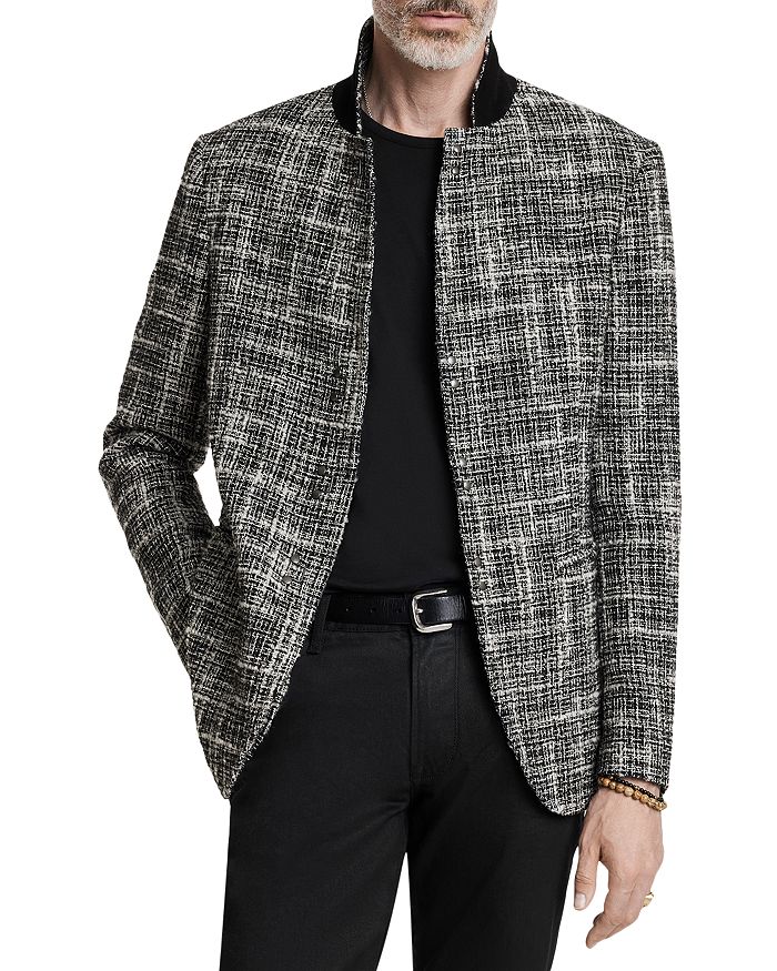 

Приталенный твидовый пиджак Madison John Varvatos, черный