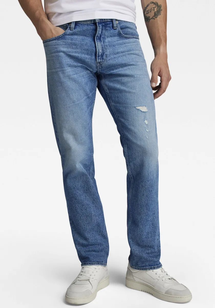 

Прямые джинсы G-Star RAW "Mosa Straight", со светлыми швами, голубой