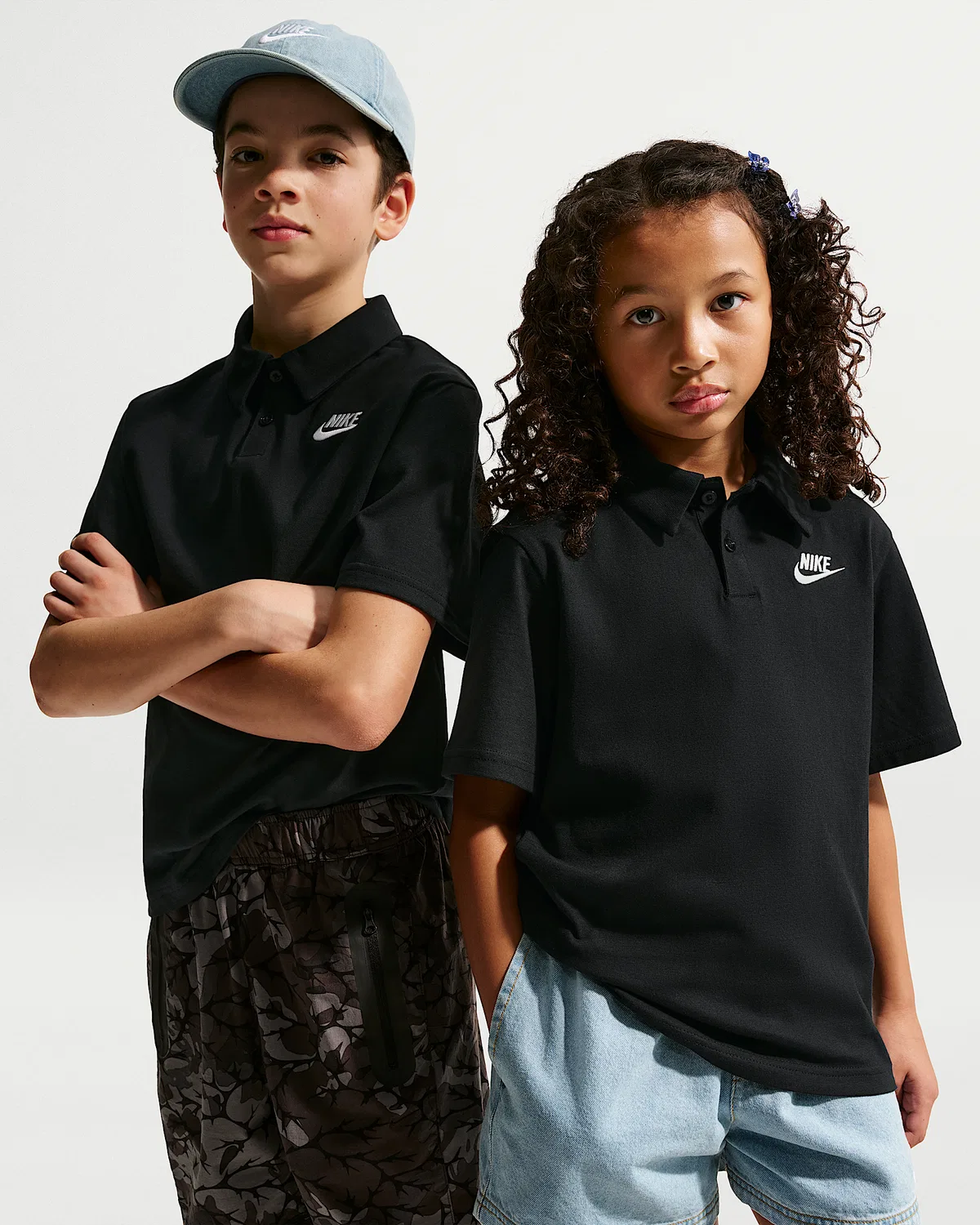 Детская трикотажная футболка-поло Nike Sportswear Club, Black/White