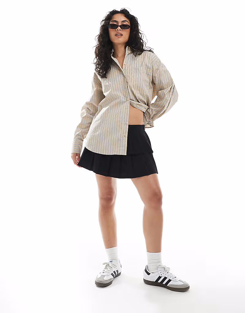 

Мини-юбка Luis с двойной складкой черного цвета Cotton On