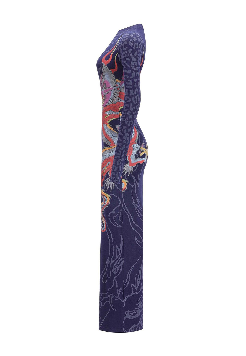 

Платье макси DRAGON FLAME LONG SLEEVE Ed Hardy, синий