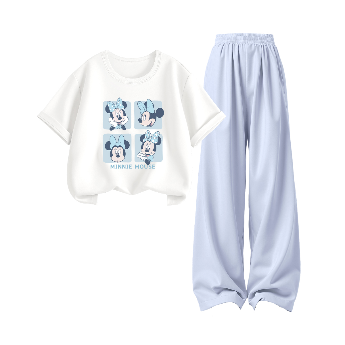 

Детский парный набор для детей Disney, happy daisy белый+solid color breeze синий