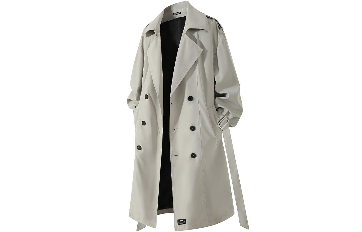 

Пальто Unisex Lapel Moderate Straight Fit ZIAREL, pea зеленый[removable logo]