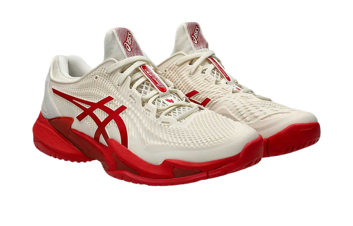 Кроссовки теннисные мужские Court FF 3 Novak Cushioning Breathable Support Low top ASICS, Cream красный — фото 4