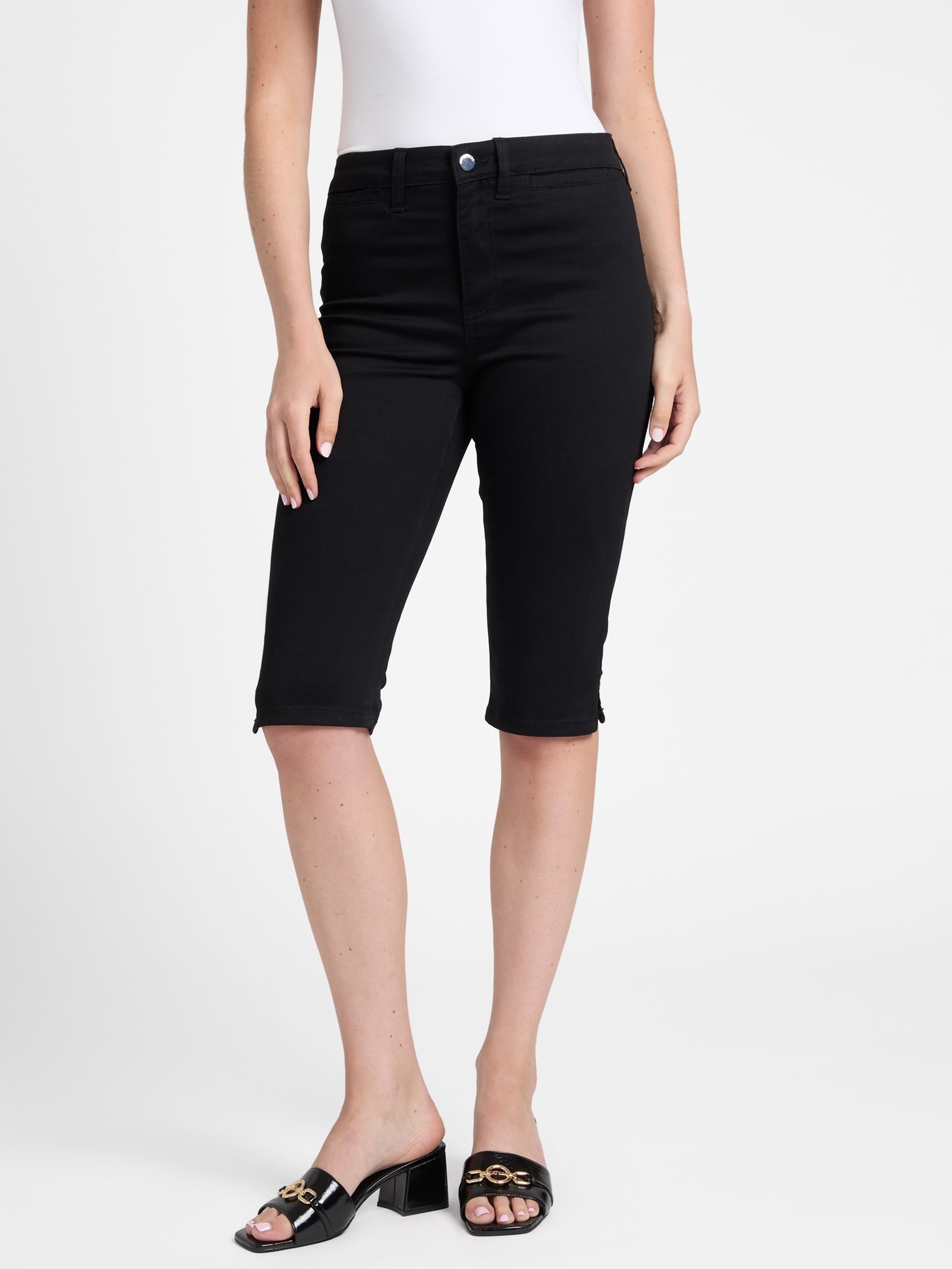 

Сатиновые брюки-капри Caren Guess Factory, черный